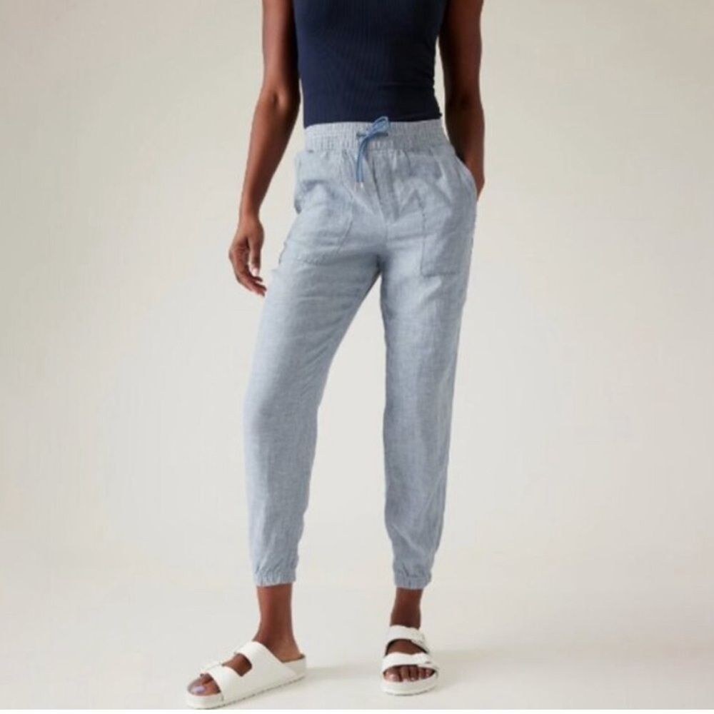 Athleta Cabo Linen Jogger Chambray 2